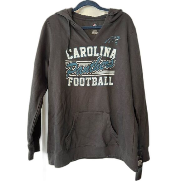 NWT Carolina Panthers Hooded Sweatshirt Hoodie Black - Picture 1 of 3